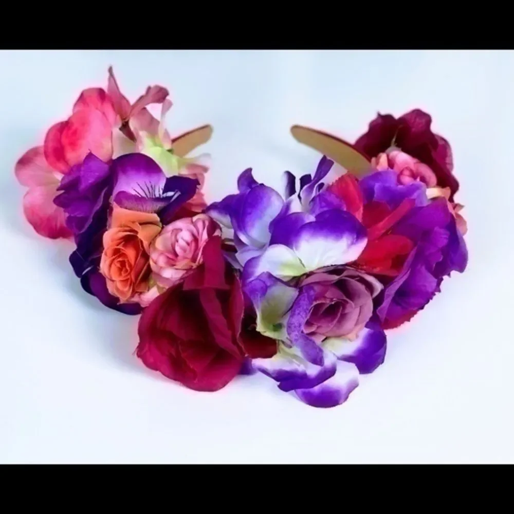Stunning Handmade Pink & Purple Flower Crown.